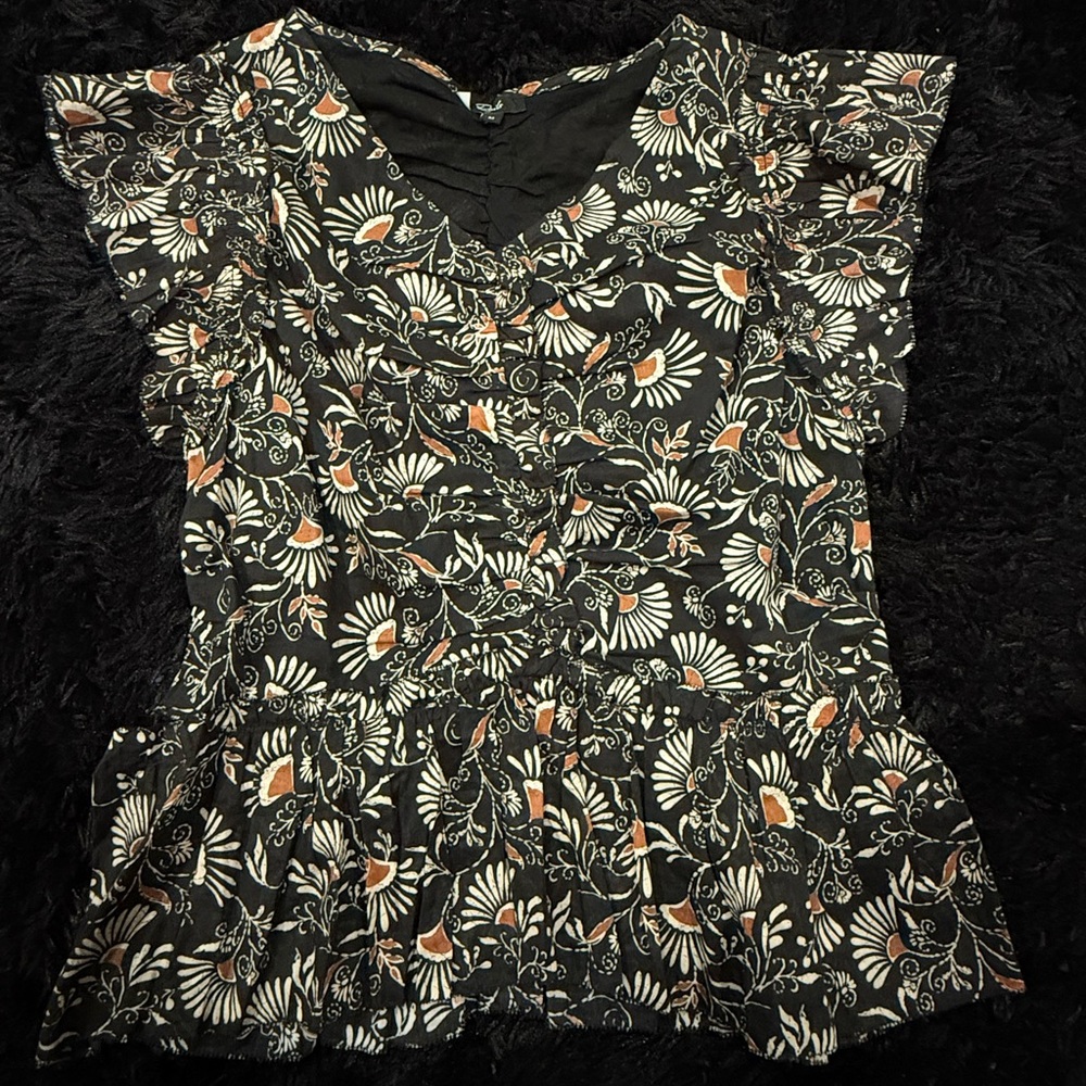 Rails‎ Floral Black and Orange Women's Top